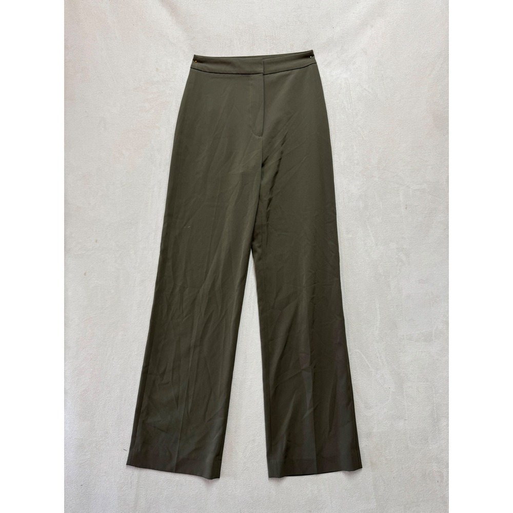 HM Olive Green High Waisted Wide Leg Dress Pants Trousers US 2 08777696